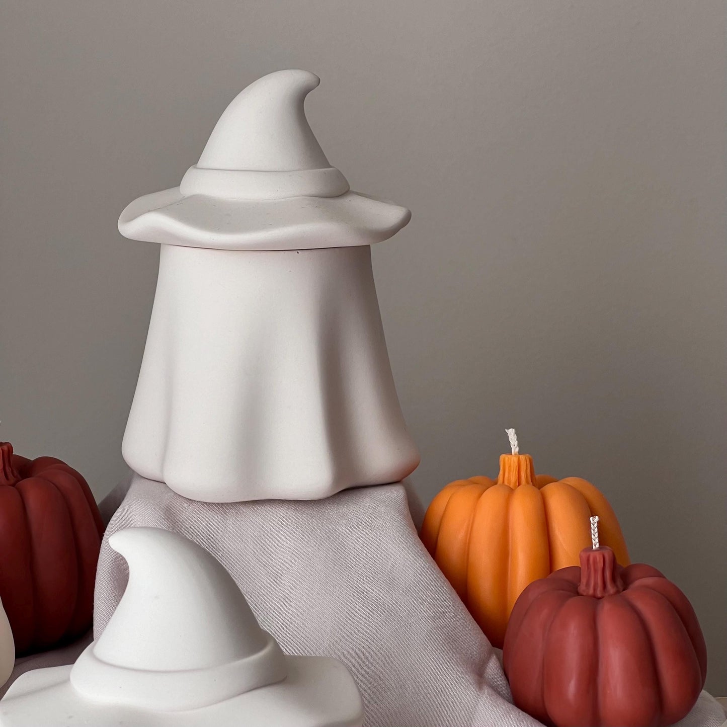 Ghost Jar Sojakerze: Handgefertigtes Jesmonite-Gefäß, Herbstduft