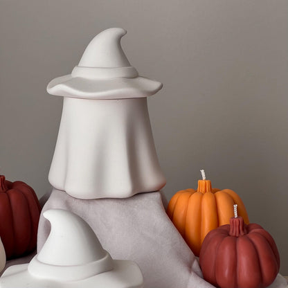 Ghost Jar Sojakerze: Handgefertigtes Jesmonite-Gefäß, Herbstduft