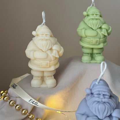 Handgegossene Santa Sojakerze: Weihnachtsdeko Geschenk