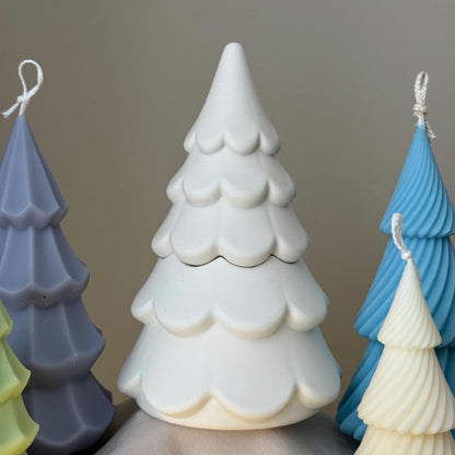 Weihnachtsbaum-Glas-Sojakerze: Handgemachtes Jesmonite-Dekor
