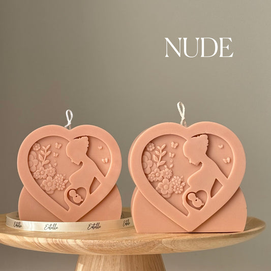 Mutterliebe Sojakerze: Handgegossenes Skulpturkunstgeschenk