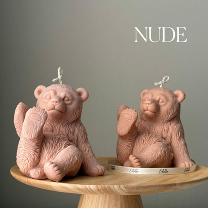 Handgemachte Sojawachs Bärenkerze: Skulpturales Tiergeschenk