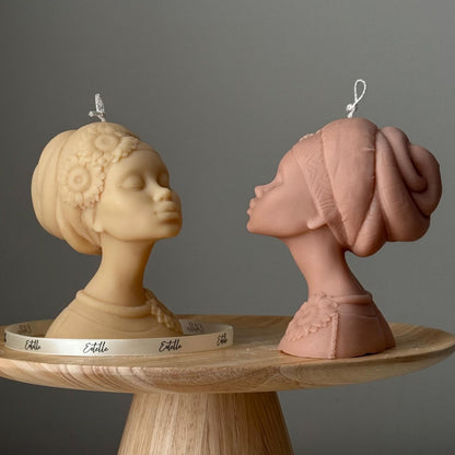 Handgemachte Sojakerze „Afro Lady“: Skulpturale Wohndeko als Geschenk
