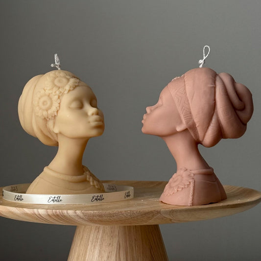 Handgemachte Sojakerze „Afro Lady“: Skulpturale Wohndeko als Geschenk