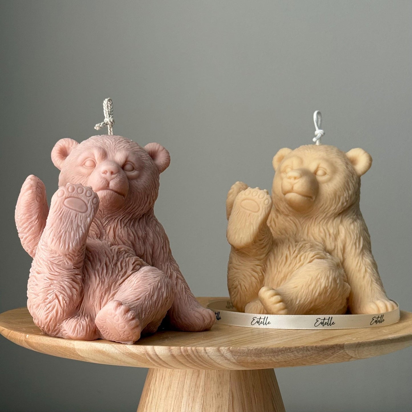 Handgemachte Sojawachs Bärenkerze: Skulpturales Tiergeschenk