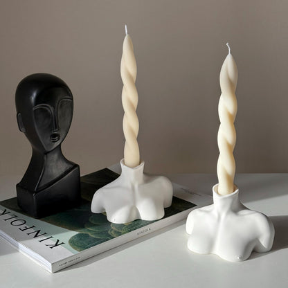 Büste Kerzenhalter: Minimalistische Wohndeko aus Jesmonite