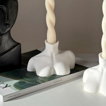 Büste Kerzenhalter: Minimalistische Wohndeko aus Jesmonite