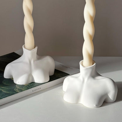Büste Kerzenhalter: Minimalistische Wohndeko aus Jesmonite