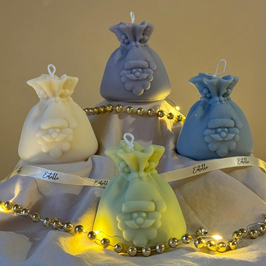 Santa Sack Sojakerze | Von Hand gegossene Weihnachtsdekoration