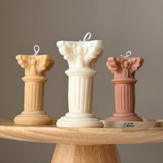 Tiny Column Sojawachs-Kerze: Handgemachte skulpturale Heimdekoration
