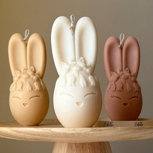 Eierhase Sojakerze: Handgemachte Wohndeko, Geschenk zum Einzug