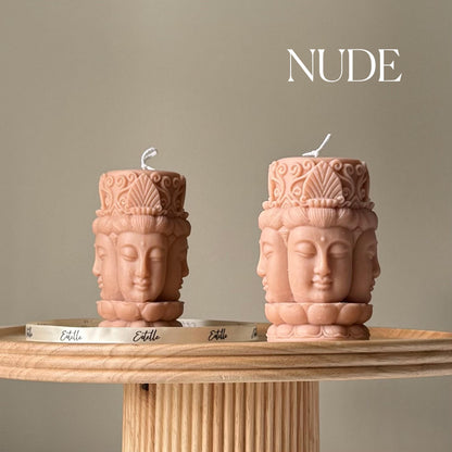 Buddha-Gesicht Soja-Säulenkerze: Handgemachte Wohndekoration