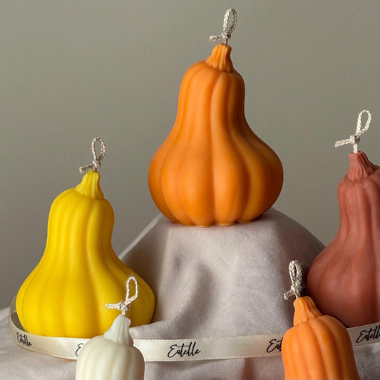 Kürbisduftende Sojawachskerze: Herbstdeko, Herbstgeschenk