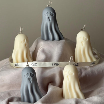 Gruselige handgemachte Geisterkerze: Halloween Sojawachs Deko