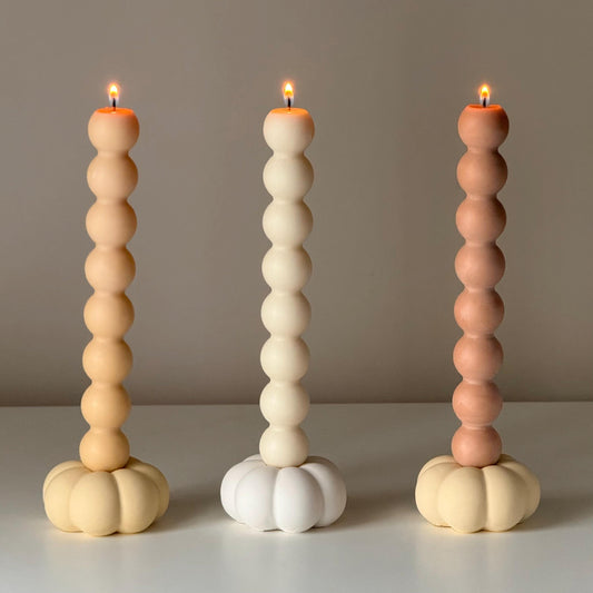 Blumenkerzenständer: Tischdeko aus Jesmonite