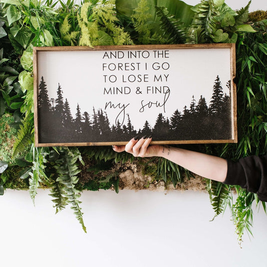 Into The Forest I Go Wood Sign - AURABAGS SHOP