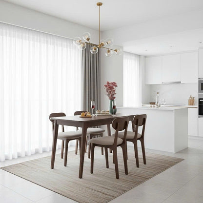 Koster Brown Wood 4-Seat Dining Set