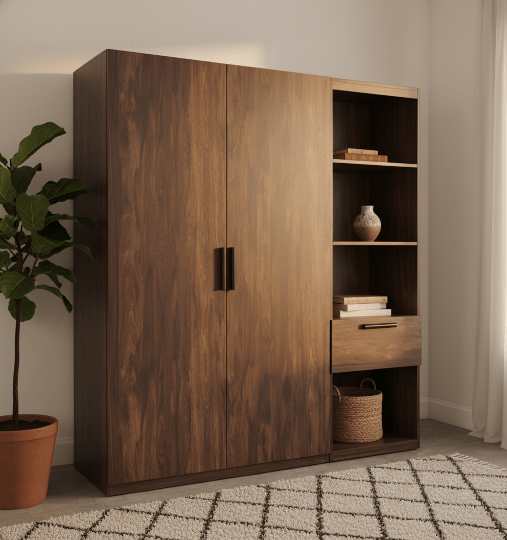 Koster Brown Wooden Wardrobe