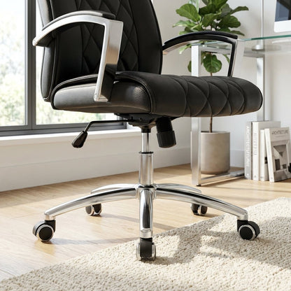 Lecce Diamond-Quilted Premium Leather Office Chair