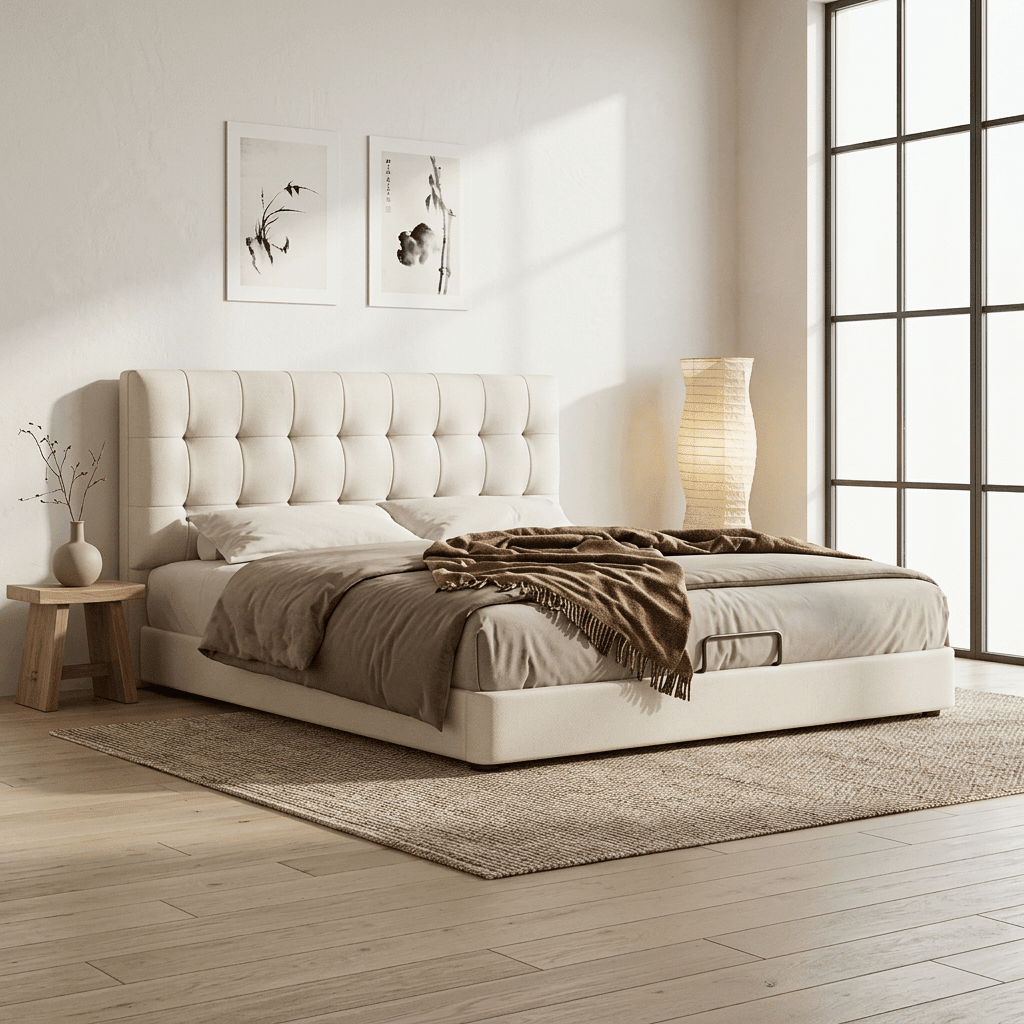 Leo Contemporary Eco-Leather Platform Bed
