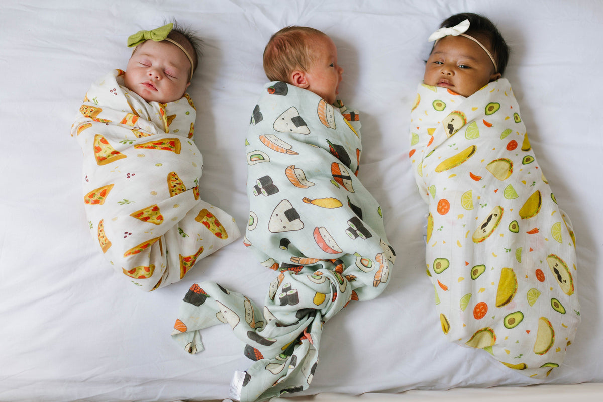 Baby Muslin Swaddle in Tanboocel® Bamboo Viscose - Sushi