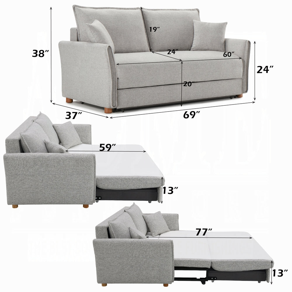 Oran Condo Size Sleeper Sofa w/Storage - Grey