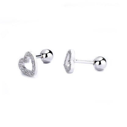 Boucles d'oreilles Coeurs en argent sterling