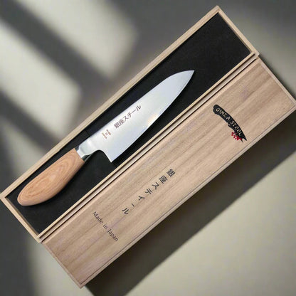 MATSUE 165 - MV Edelstahl Santoku Messer 165mm/Naturholzgriff