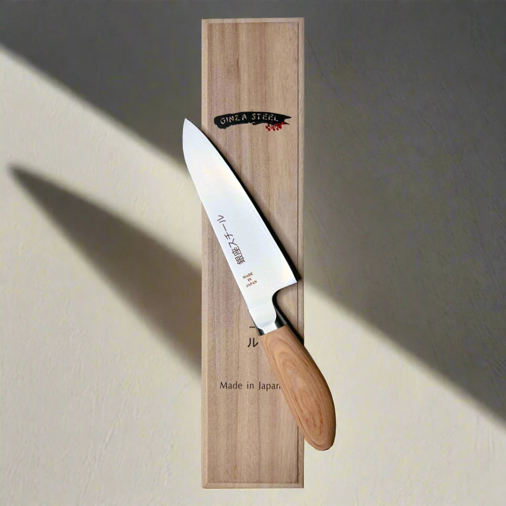 MATSUE 165 - MV Edelstahl Santoku Messer 165mm/Naturholzgriff