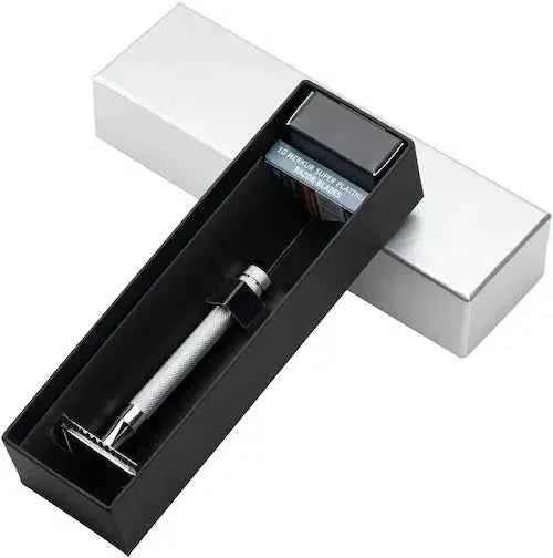 MERKUR 2481 Shaving Kit 3 Piece Safety Razor with Stand in Bright Chrome