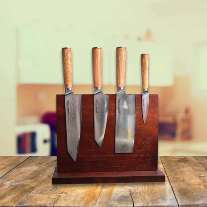 Ginza Steel KC Series MIA FIVE – 5-teiliges essentielles Messerset mit magnetischem Holzblock