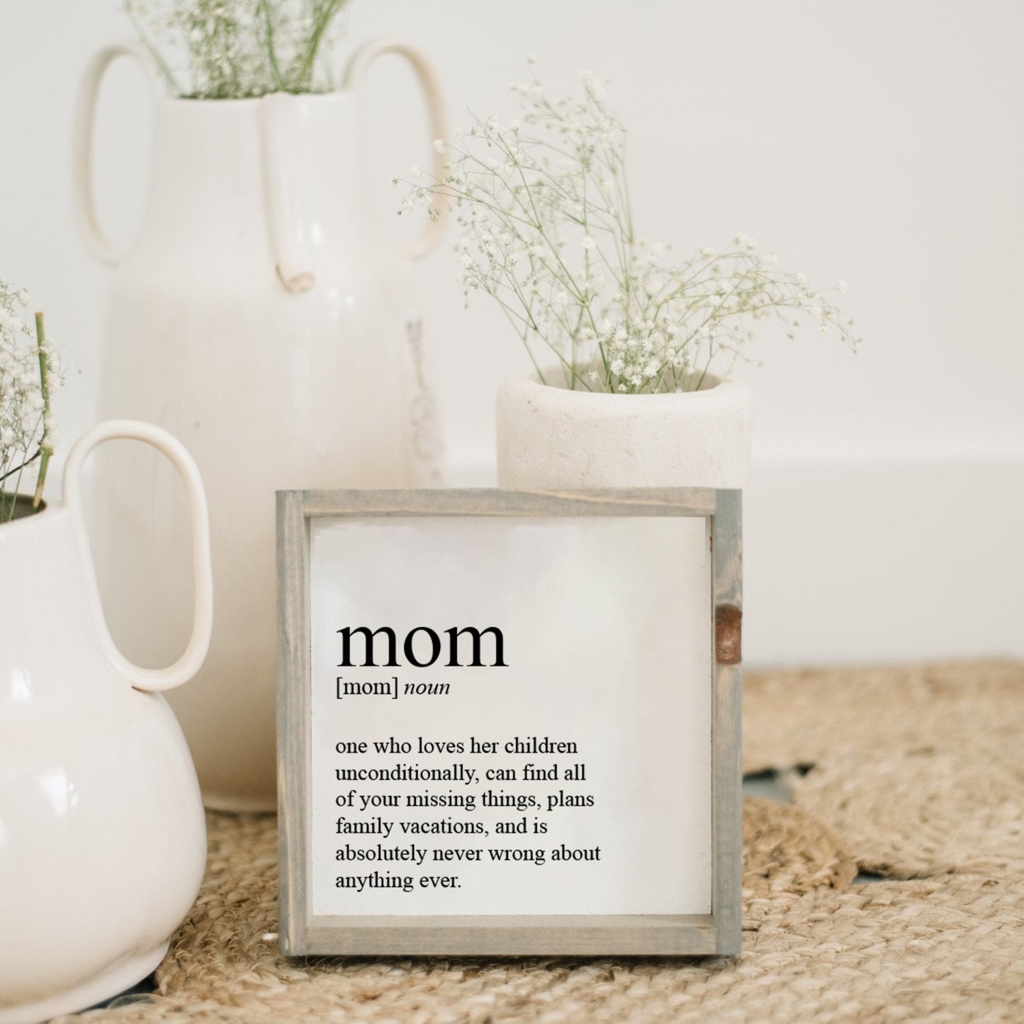 Mom Definition Wood Sign - AURABAGS SHOP