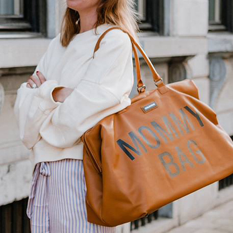 Vintage Leder-Look Braune Wickeltasche