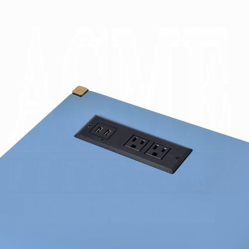 Lunar Eleganter Mehrzwecktisch mit USB-Anschluss - Blau/Gold