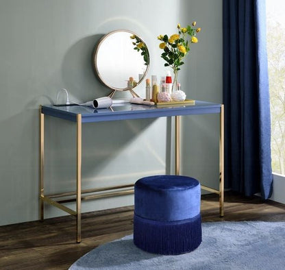 Lunar Eleganter Mehrzwecktisch mit USB-Anschluss - Blau/Gold