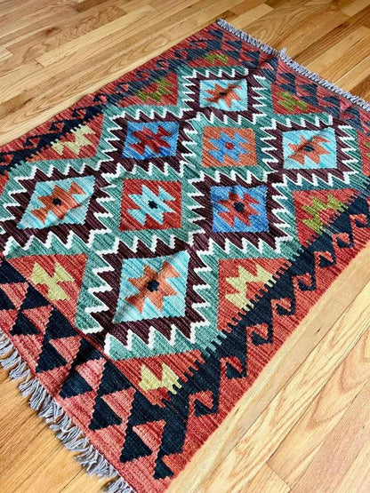 Afghan Maymana Kilim Rug | 3' 11" x 2' 11"