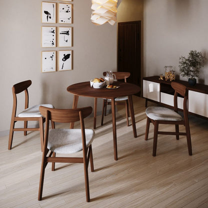 Oslo Round Natural Rubberwood Dining Set