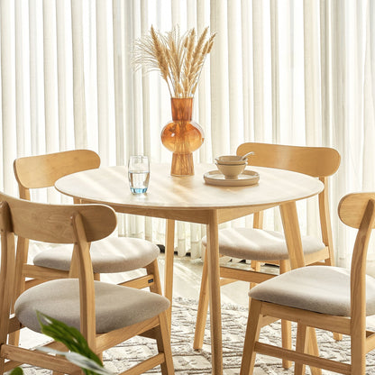 Oslo Round Solid Rubber Wood Dining Table