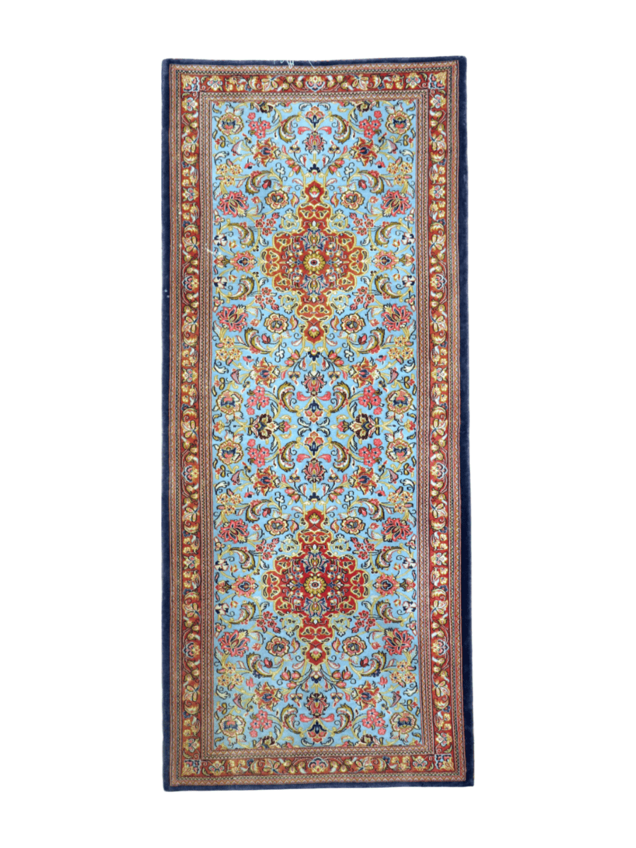 In Warteschleife - Persischer Ghom Kork Wollläufer | 84 cm x 196 cm
