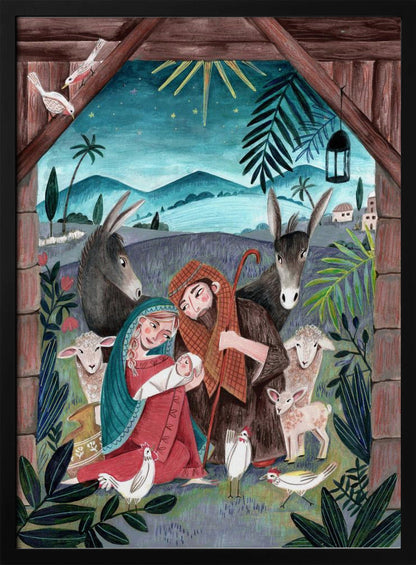 Wandbilder Weihnachten mit Maria und Jesuskind Leinwandbild
