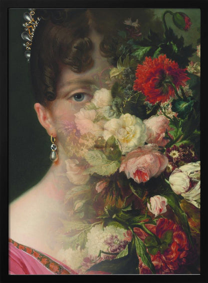 Porträt von Hortense de Beauharnais, Königin von Holland, mit Blumenstillleben