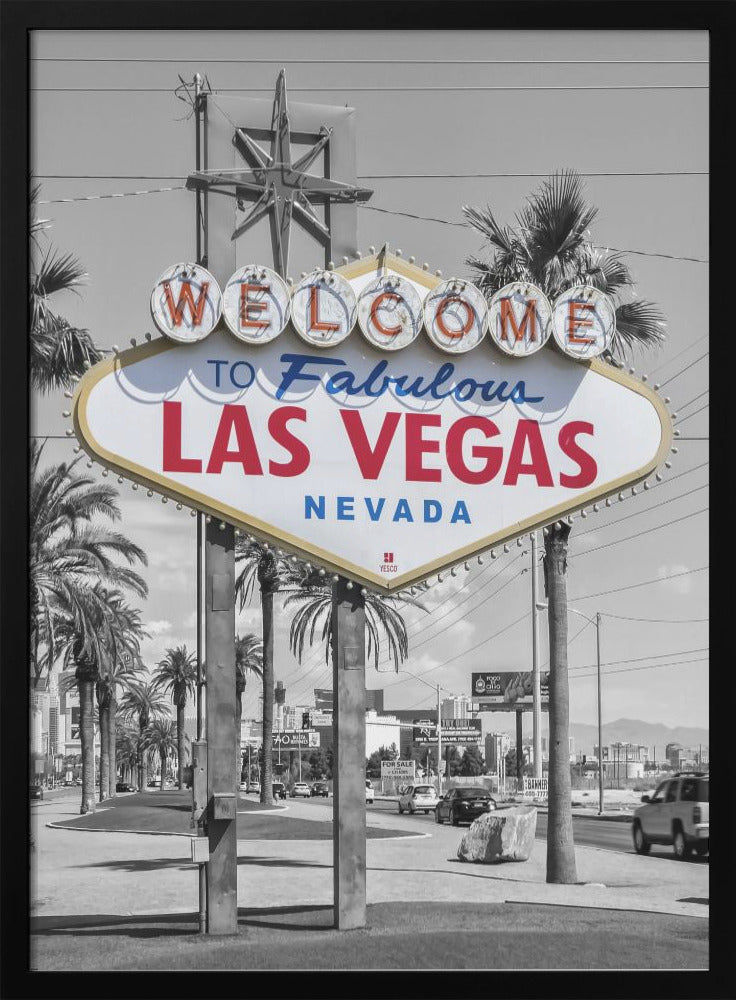 Wandbild LAS VEGAS Sign - farbcodiert