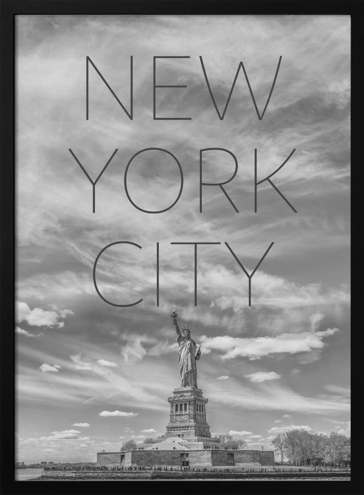 Wandbild NYC Freiheitsstatue | Text Skyline