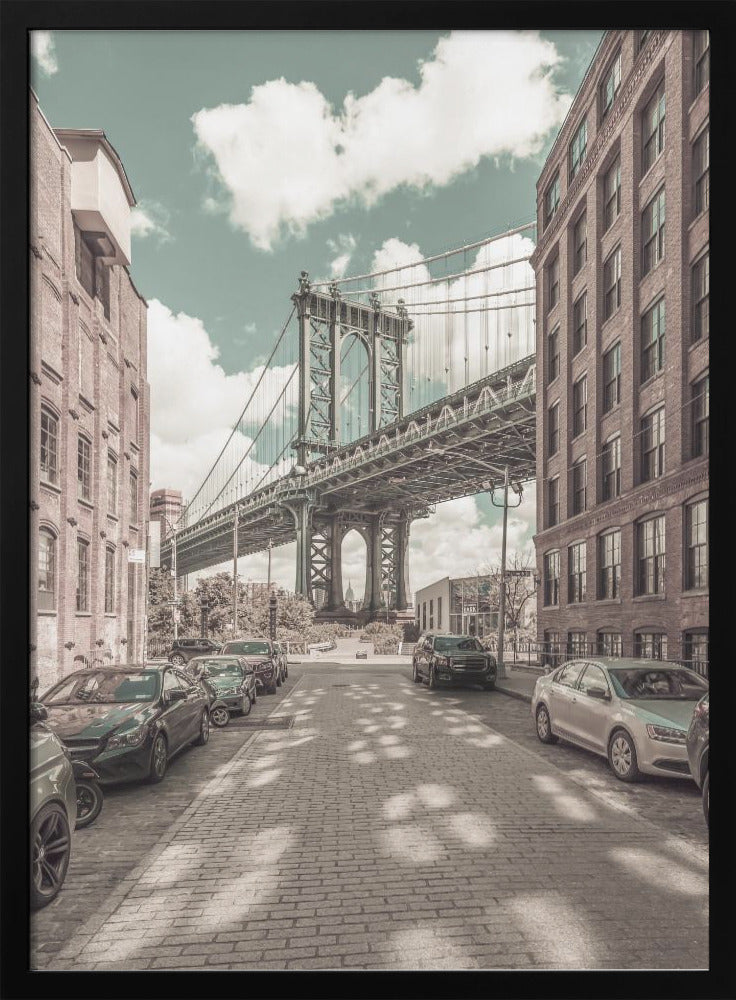 Wandbild NEW YORK CITY Manhattan Bridge | urbaner Vintage-Stil