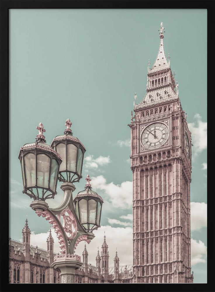 Wandbild LONDON Elizabeth Tower | urbaner Vintage-Stil