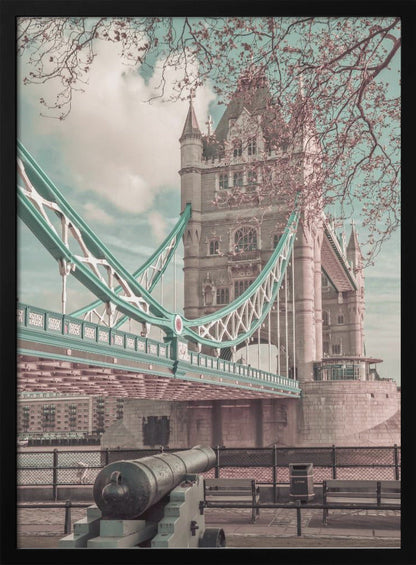 Wandbild LONDON Tower Bridge im Detail | urbaner Vintage-Stil