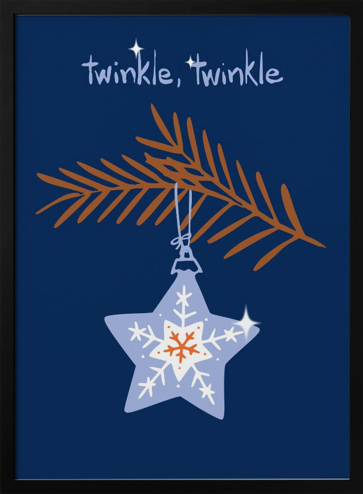 Wandbild Fröhlicher Glanz Weihnachtsstern blau Leinwandbild