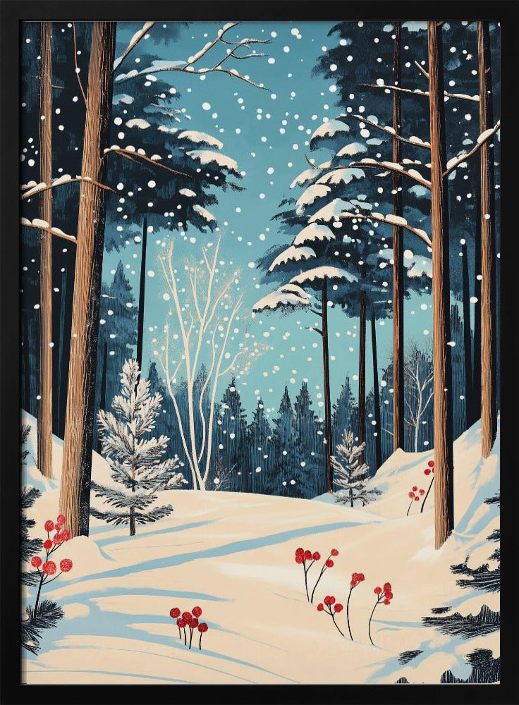 Wandbild Weihnachten Winterwald Leinwandbild