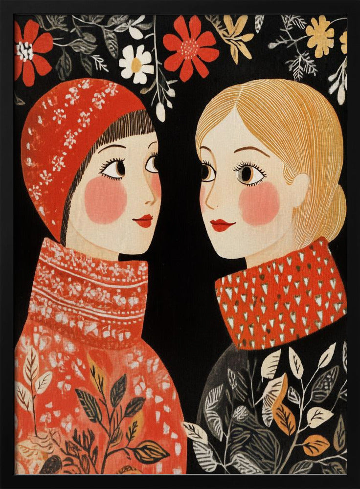 Wandbild Vintage Stil Mag Frauen Strickwaren Leinwanddruck