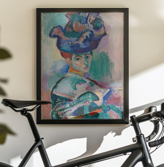 Wandbild Frau mit Hut